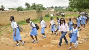Oluwadara Johnson ’10 organized a performing-arts-themed camp for disadvantaged girls last summer in Ibadan, Nigeria. Here, she picks up the girls from a meeting point to bring them to the site of the camp.