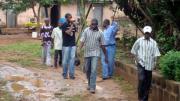 Walking with Agyementi village leaders, Sangu Delle ’10 scouts out the village in 2008 in preparation for installing a borehole there. His project, an alternative thesis for the African studies concentration, has brought clean water to a population of 2,000 that previously used a water source designed for 300.