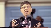 Bill Gates, chairman of Microsoft, spoke at the afternoon exercises of Harvard's