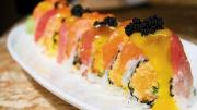 The &ldquo;Crunchy Roll&rdquo; with salmon, tuna, and mango sauce.
