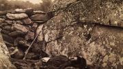 A fallen Civil War soldier with a rifle beside him, a scene that any contemporary viewer would have recognized as highly improbable