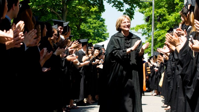 May 25, 2010 - President Drew Faust arrives for the Baccalaureate service.