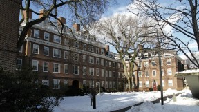 Old Quincy (originally Mather Hall) was erected as an addition to  Leverett House. The U-shaped, Georgian Revival structure, built  in 1930, was transferred to  Quincy House when its larger, modern companion building was constructed in 1958. 