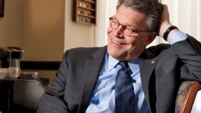 The junior senator from Minnesota, in his Capitol Hill office