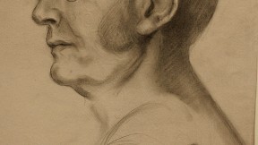 Kahlil Gibran's likeness of Harvard president Charles William Eliot, drawn in 1910