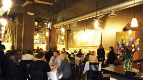 Soft lights and subdued colors make Bergamot a relaxing spot to dine.