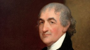 Caleb Strong portrait by Gilbert Stuart, courtesy of Frederick Strong Moseley III ’51