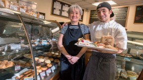 Hiroko Sakan and her son, Takeo, work together at their bakery, Japonaise.