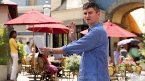 Mike Schur on the set of The Good Place