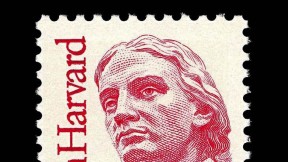 John Harvard two-ounce, 56-cent stamp from 1986, honoring University’s 350th anniversary