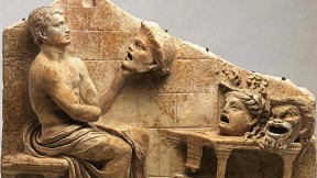 Republican or Early Imperial Roman relief of the Greek playwright Menander, 100 BCE-early first century CE