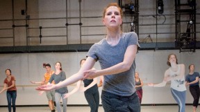Dance director and senior lecturer Jill Johnson leading Music 12, “The Harvard Dance Project”
