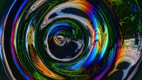 The swirls in this hand-blown glass are a visual reminder of its latent fluidity.