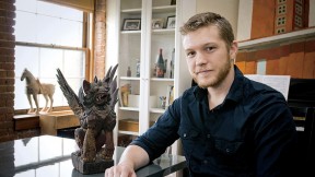 Video-game artist Scott Duquette at his home in Providence, Rhode Island 