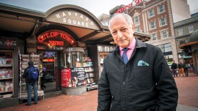 In his old haunts: novelist Andr&eacute; Aciman in the center of Harvard Square 