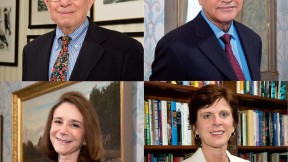 Clockwise from top left: Everett Mendelsohn, Arnold Rampersad, Louise Richardson, and Sherry Turkle 