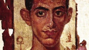 Painted portrait of a man from a Hellenistic coffin found in Egypt