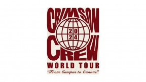 The T-shirt designed for the College class of 2024, reading "Crimson Crew WORLD TOUR" and displaying a globe-like circle labeled 2024