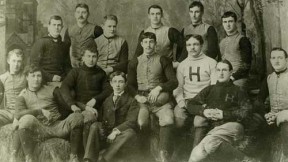 The 1892 Harvard football team. William Henry Lewis is in the white letter sweater.