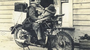 Marden in New Zealand on his way from the farm to Wellington to try to leave for America, 1942 