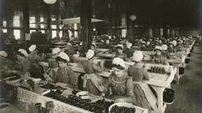 <i>Industrial Problems, Welfare Work: United States. Pennsylvania. Pittsburgh.H.J. Heinz Company: Bottling Department, </i> c. 1903. Gelatin silver print. 