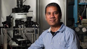 Portrait photo of Venkatesh Murthy in his laboratory