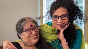 Nabaneeta and Nandana Dev Sen embracing in 2018