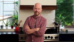 Sam Sifton in his Brooklyn kitchen 