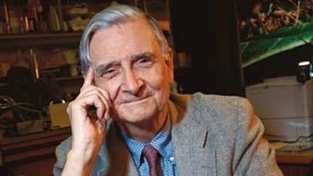 E. O. Wilson with his new <i>Pheldole</i> monograph and a specimen tray from the Museum of Comparative Zoology collection.