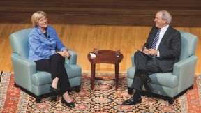 Drew Faust and Charlie Gibson  in conversation