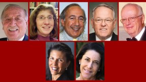 Top row from left: Zaid al-Rifa'i, Barbara Fischbein Berenson, Stephen G. Hoffman, John Paul Kennedy, and  Paul G. O'Leary. Bottom from left: Claire Stuart Roth and Jody Cukier Siegler 