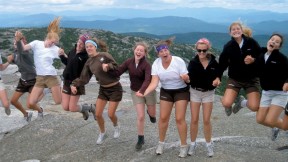 The 2011 Onaway counselors at the top of Mount Cardigan (the author is fourth from left)
