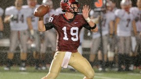 Backup quarterback Colton Chapple ably directed the Crimson offense in a 24-7 victory over Brown, completing 15 passes for 207 yards and two touchdowns in a rainstorm.