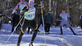 Robert Bradlee enjoys racing on trails at the Trapp Family Lodge in Stowe, Vermont. 