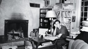 The young Laughlin in his New Directions office at his aunt&rsquo;s home in Connecticut