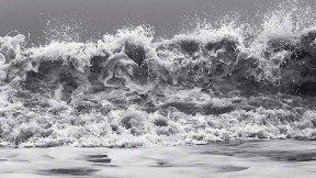 Dramatic photograph of volatile hurricane waves, by artist Clifford Ross 