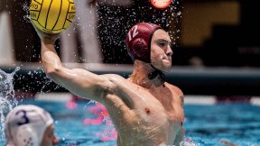Alex Tsotadze, men’s water polo co-captain, in action