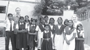 The Schachters with children they have helped in Chennai