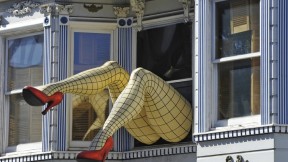 See you. A much-admired pair of legs and shoes disappear into a window above the shops on Haight Street, San Francisco. The Reichardts have seen it all.