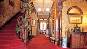 The Gibson House Museum&rsquo;s lavish entrance hall illustrates how an upper-class family lived in the early days of the Back Bay&rsquo;s development.