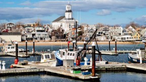 Provincetown harbor in the winter