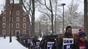 Photograph of Harvard graduate students during their strike