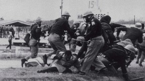 Photo of Bloody Sunday during voting rights march, Selma, Alabama