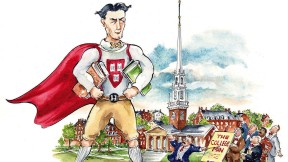 Illustration of a collegiate hero, per Theodore Roosevelt in 1907