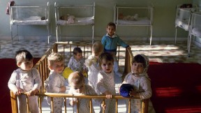 Romanian children in a Bucharest orphanage, circa 1995