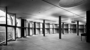 Interior of the finished Carpenter Center for the Visual Arts.