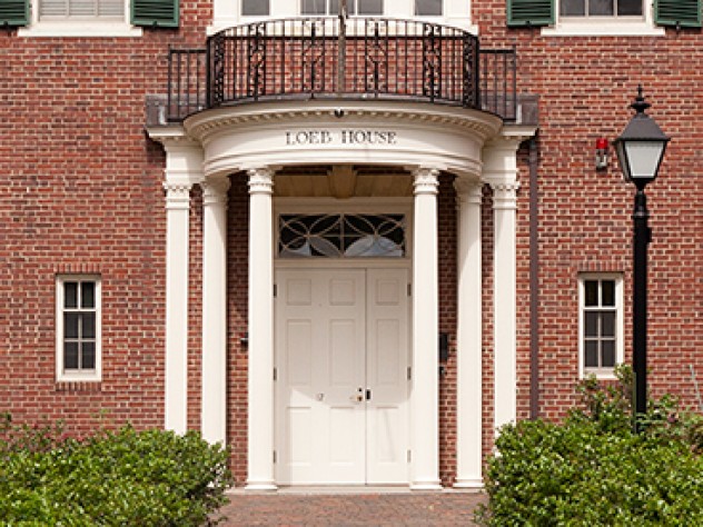 Photograph of entrance to Loeb House, where Harvard governing boards convene