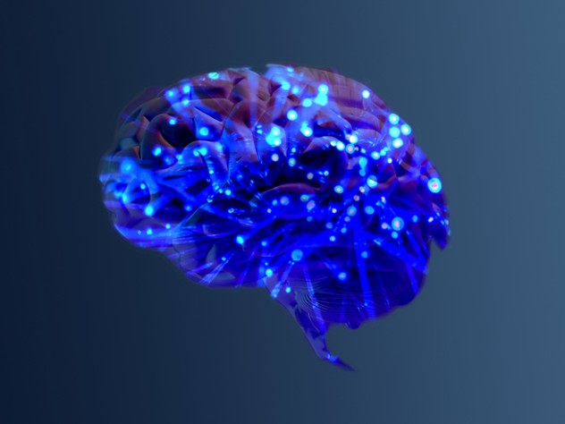 Conceptual illustration of neural networks in the human brain.