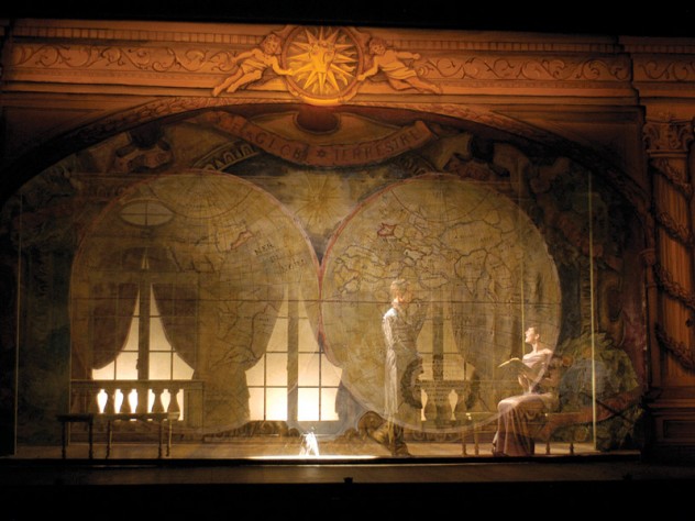 Image courtesy of Carl Sprague For Molière’s <i>The Misanthrope</i> at Berkshire Theatre Festival in Stockbridge, Massachusetts, Sprague’s sketch became a model later built as the play’s set (shown).