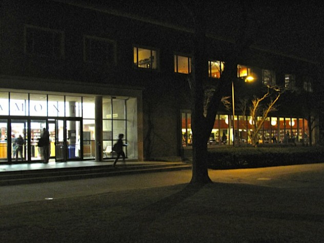 Photograph by Harvard Magazine/MF The occupation of Lamont Library Café stretched into Monday night.